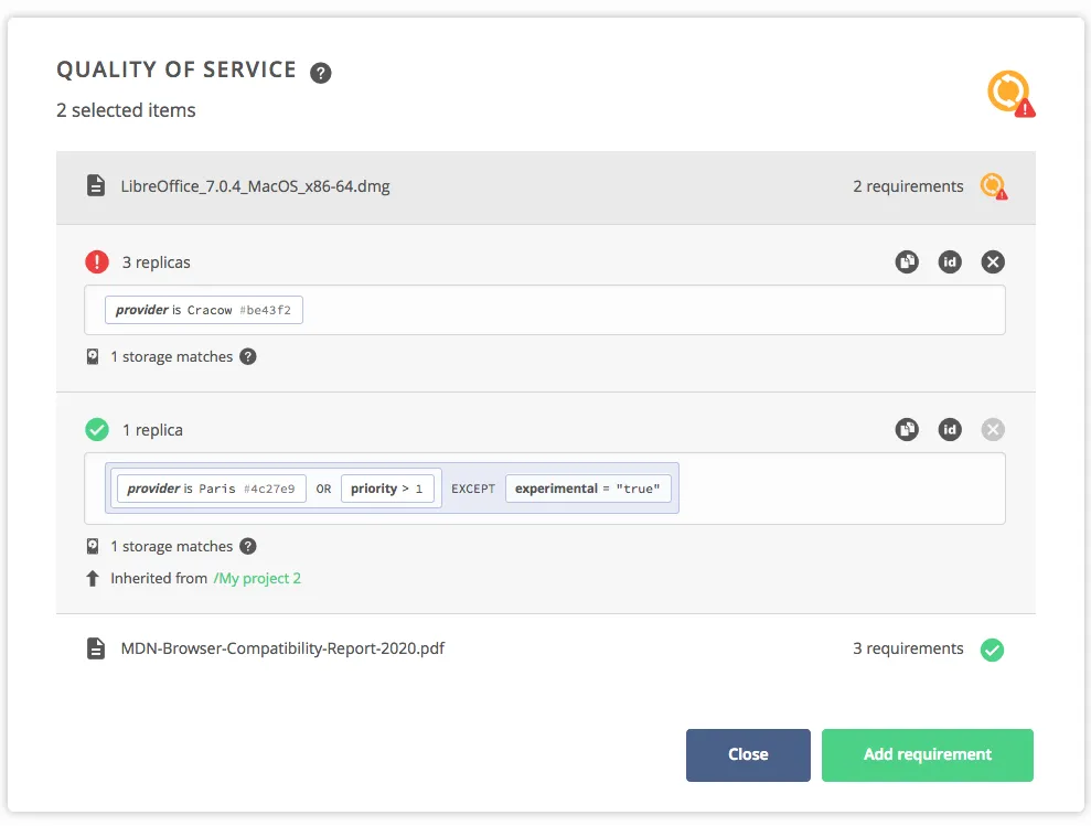 screen-feature-qos-requirements