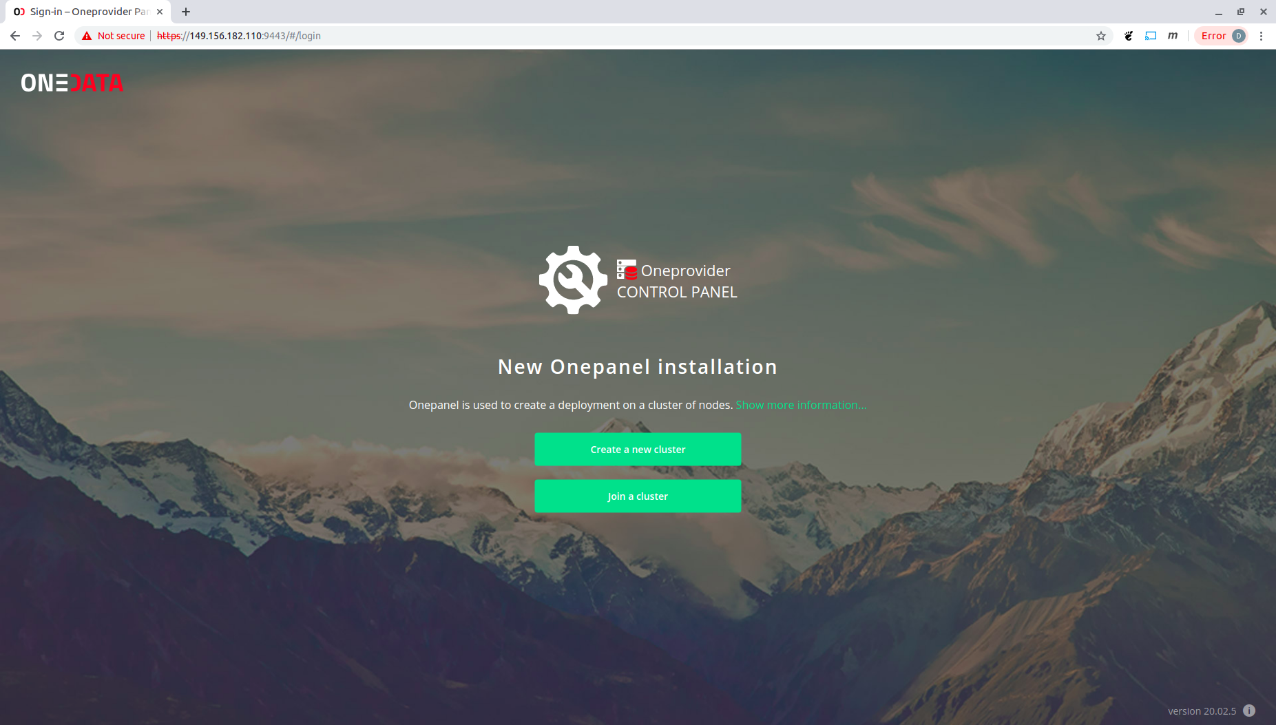 New-onepanel-installation
