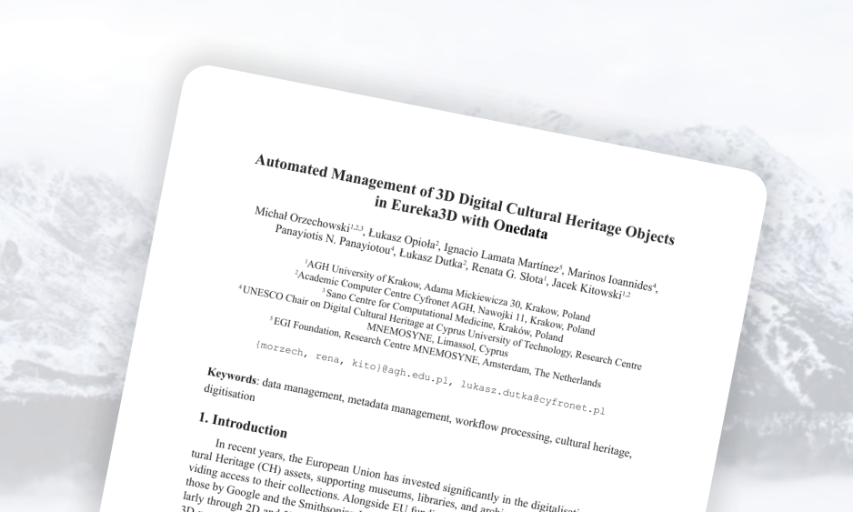 Automated Management of 3D Digital Cultural Heritage Objects in Eureka3D with Onedata